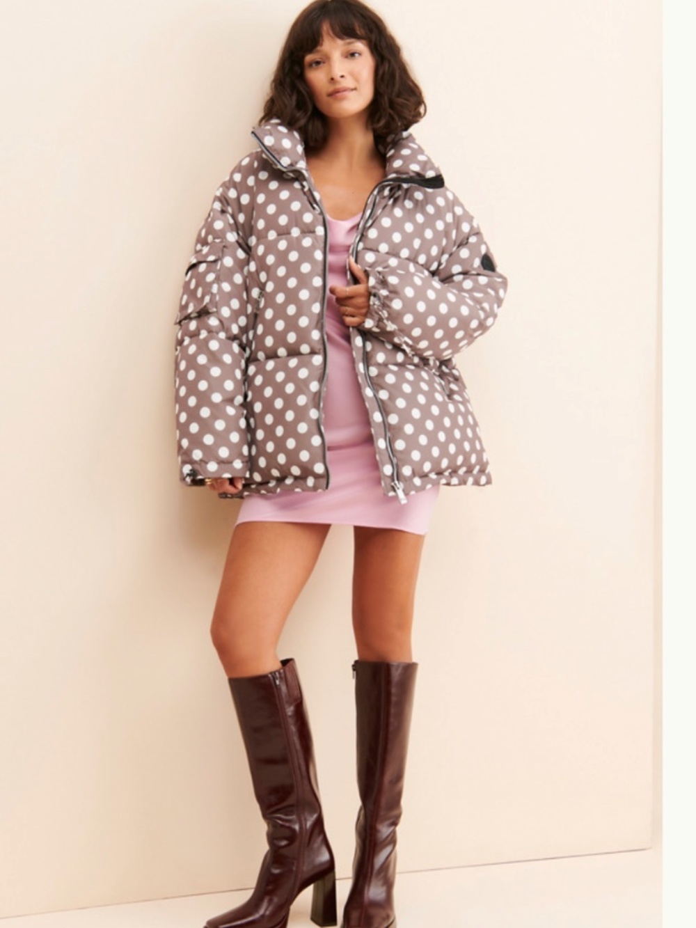 Noize XL Faika polka dot puffer coat jacket - Picture 3 of 9